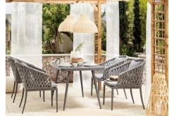 Trädgårdsmöbelset aluminium grå LIPARI