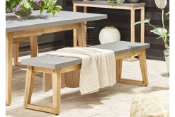 Trädgårdsmöbelset av Utebord och 2 Bänkar Utomhus grå ORIA