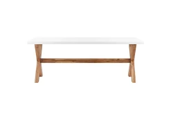 Trädgårdsmöbelset Olbia 6-sits Vit/beige/ljust trä