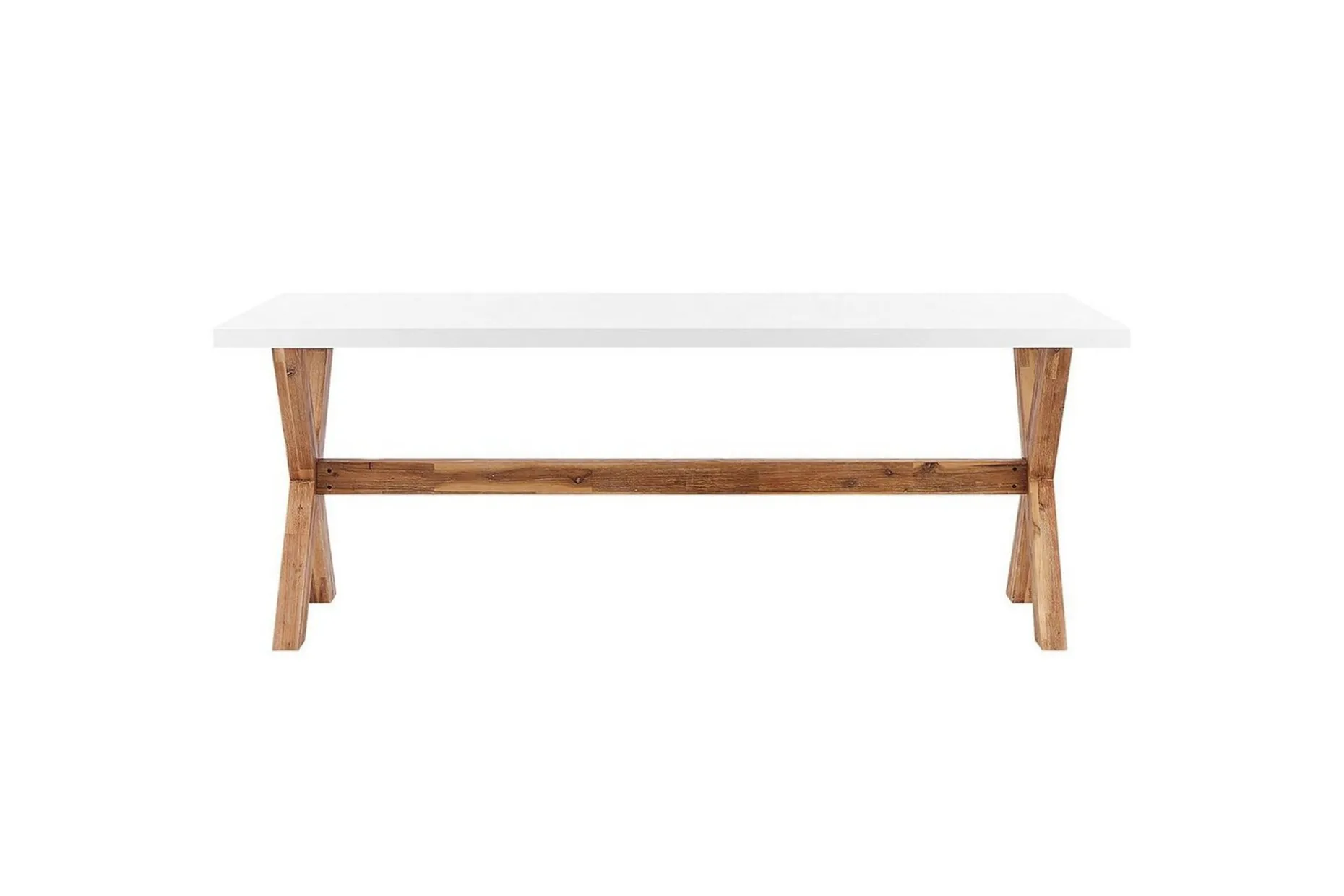 Trädgårdsmöbelset Olbia 6-sits Vit/beige/ljust trä