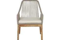 Trädgårdsmöbelset Olbia 6-sits Vit/beige/ljust trä