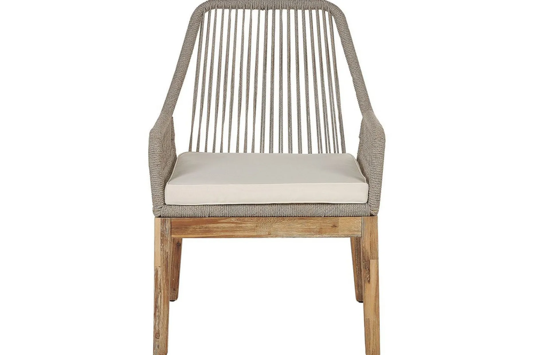 Trädgårdsmöbelset Olbia 6-sits Vit/beige/ljust trä