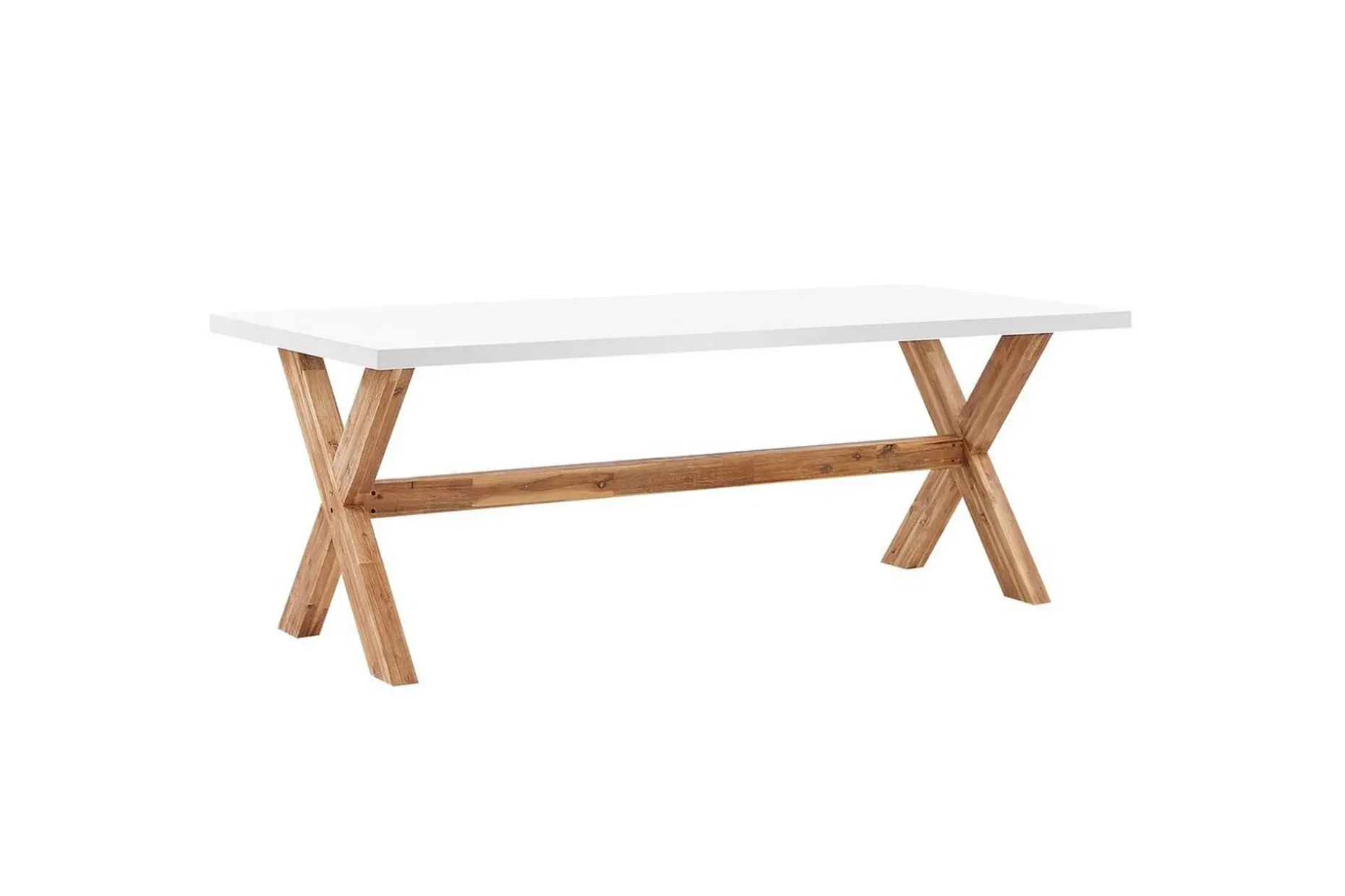Trädgårdsmöbelset Olbia 6-sits Vit/beige/ljust trä