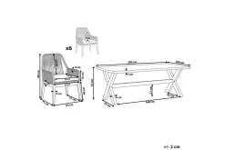 Trädgårdsmöbelset Olbia 6-sits Vit/beige/ljust trä