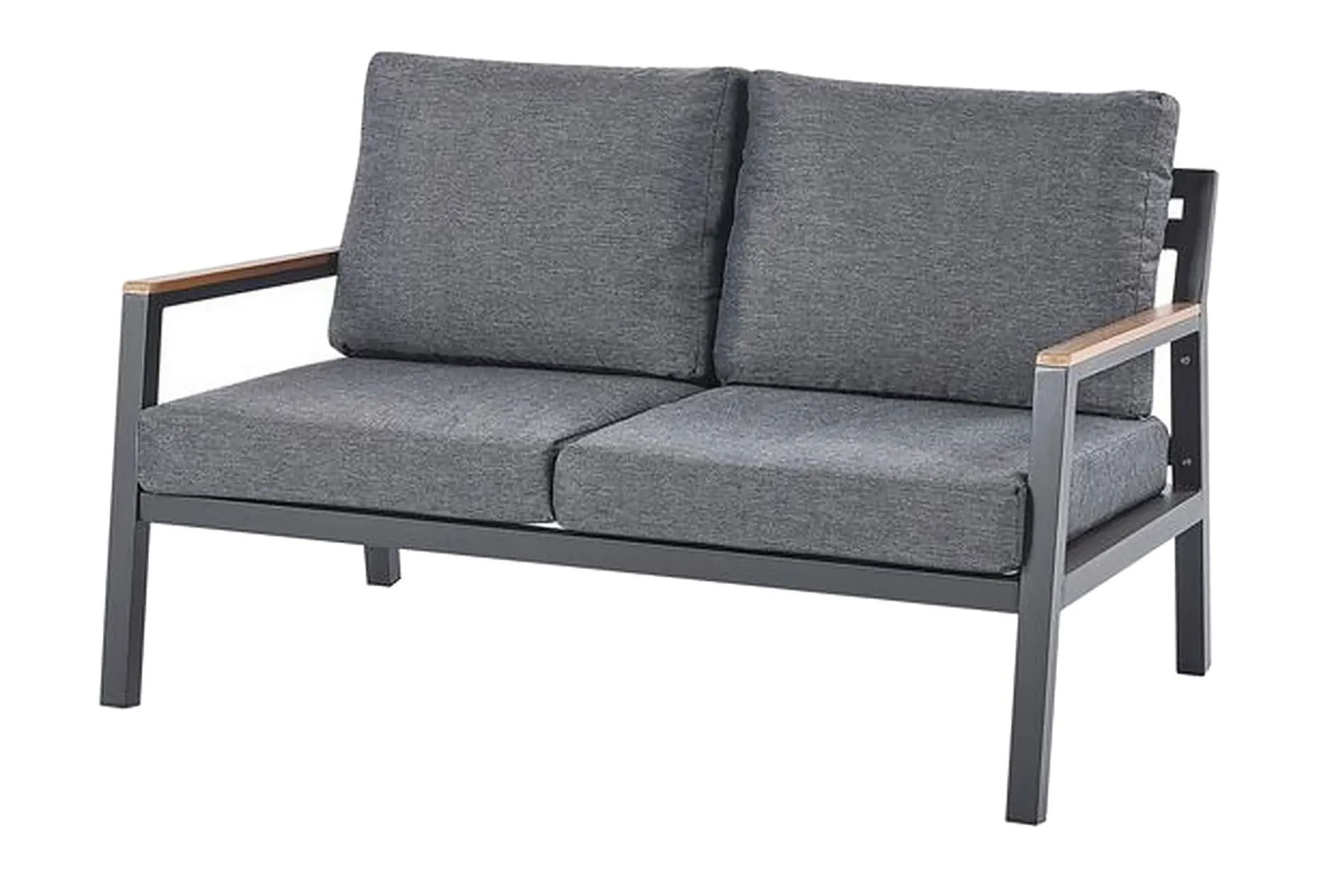 Trädgårdsmöbelset 4-sits mörkgrå DELIA
