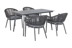 Trädgårdsset av Utebord och 4 Utestolar aluminium MILETO
