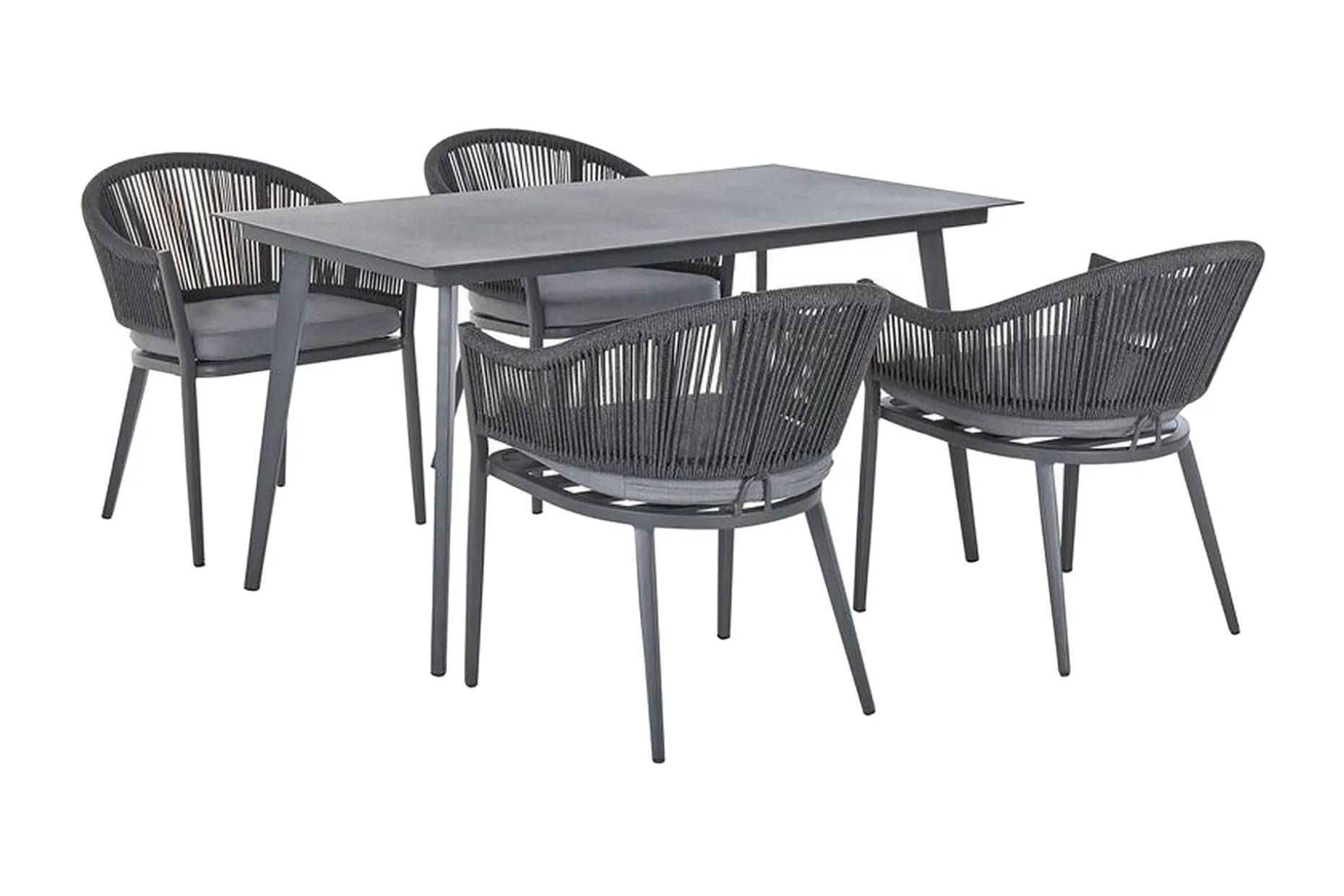 Trädgårdsset av Utebord och 4 Utestolar aluminium MILETO