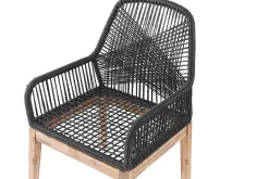 Trädgårdsset av Utebord och 4 Utestolar svart/grå OLBIA