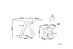 Trädgårdsset av Utebord och 4 pallar 90 x 90 cm OLBIA