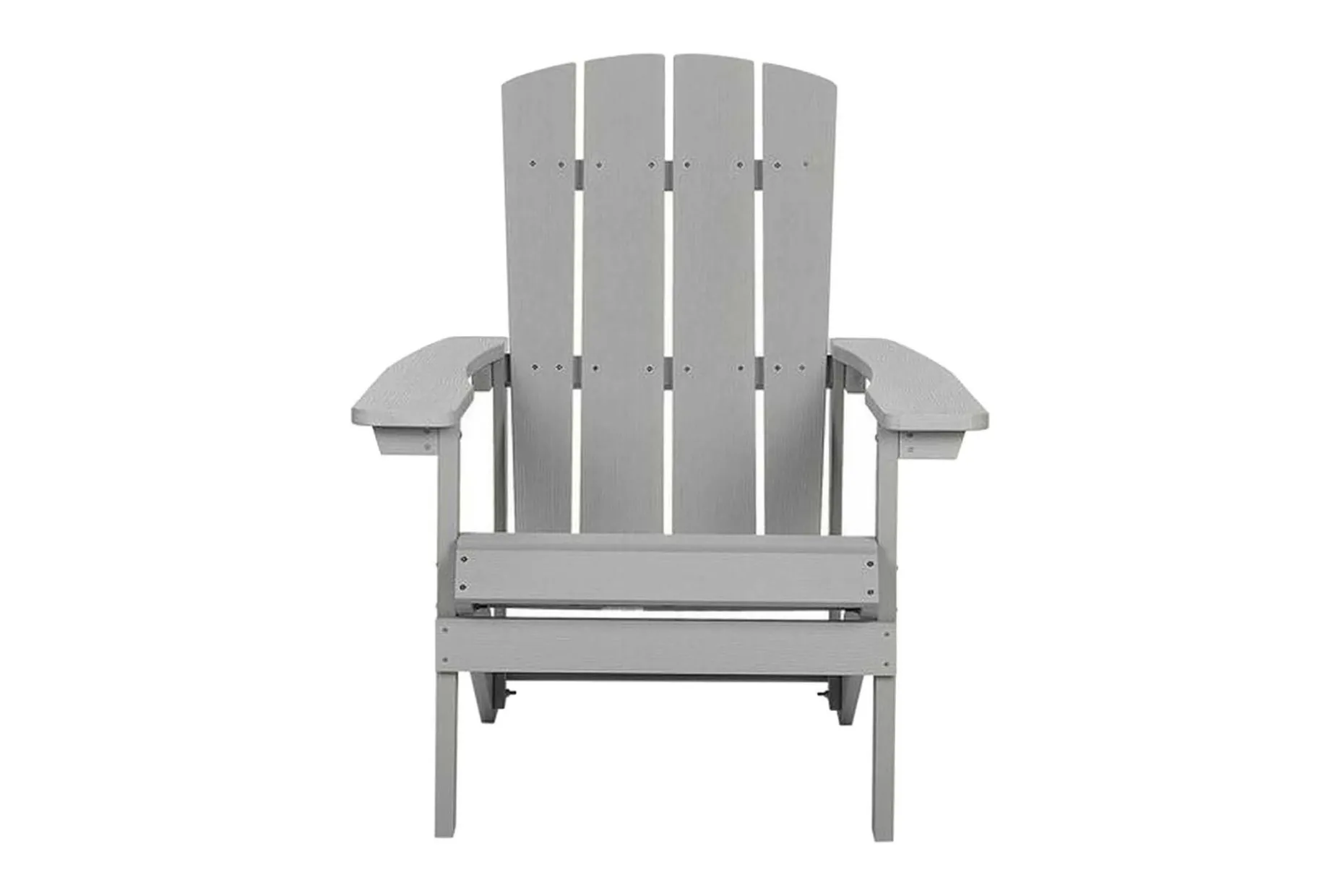Trädgårdsstol med fotpall ljusgrå ADIRONDACK