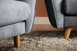 Trend Lyx 3-sits Högervänd L-formad Divansoffa i Tyg