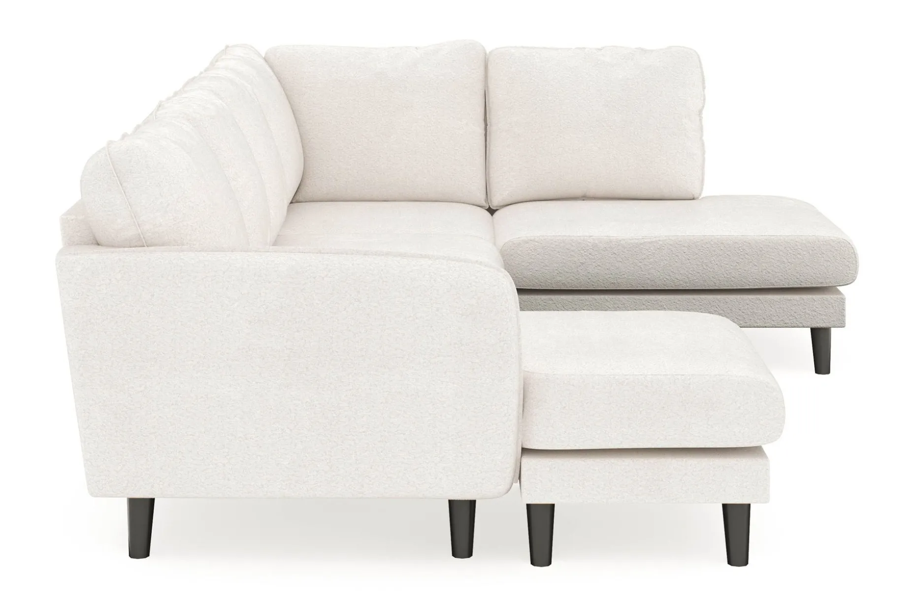 Trend Lyx 4-sits Vänstervänd U-formad Soffa med Divan och Schäslong i Bouclé