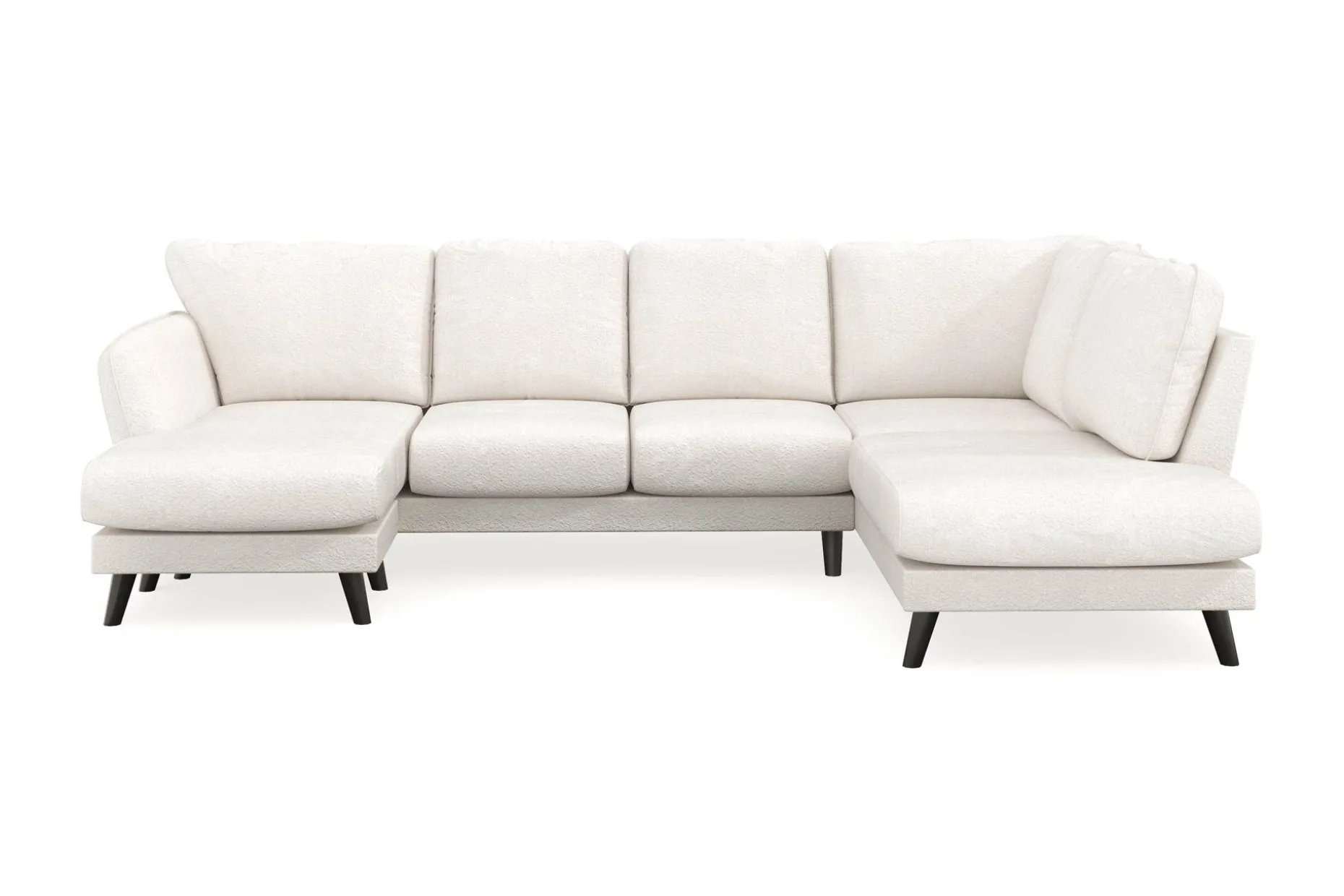 Trend Lyx 4-sits Vänstervänd U-formad Soffa med Divan och Schäslong i Bouclé