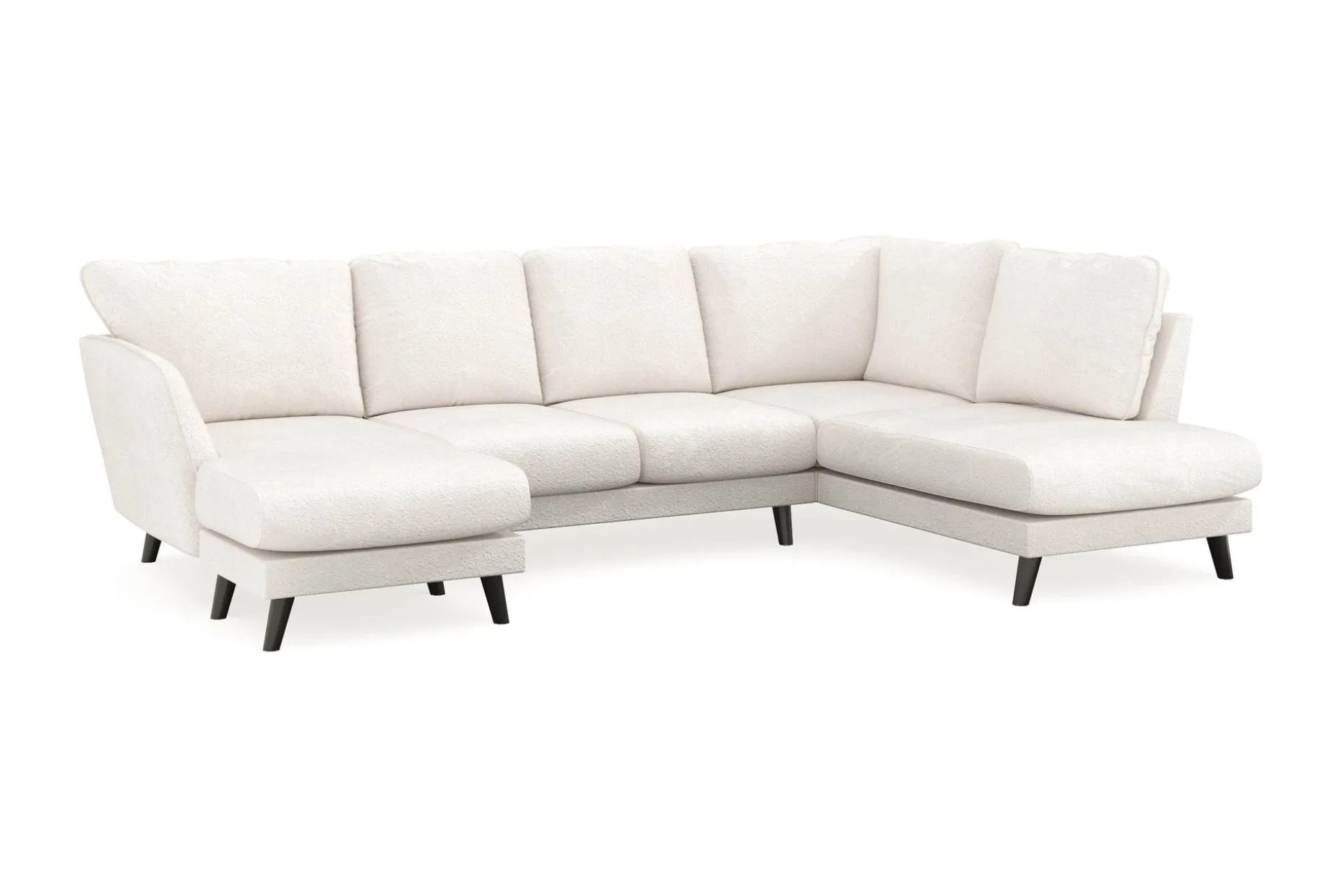 Trend Lyx 4-sits Vänstervänd U-formad Soffa med Divan och Schäslong i Bouclé