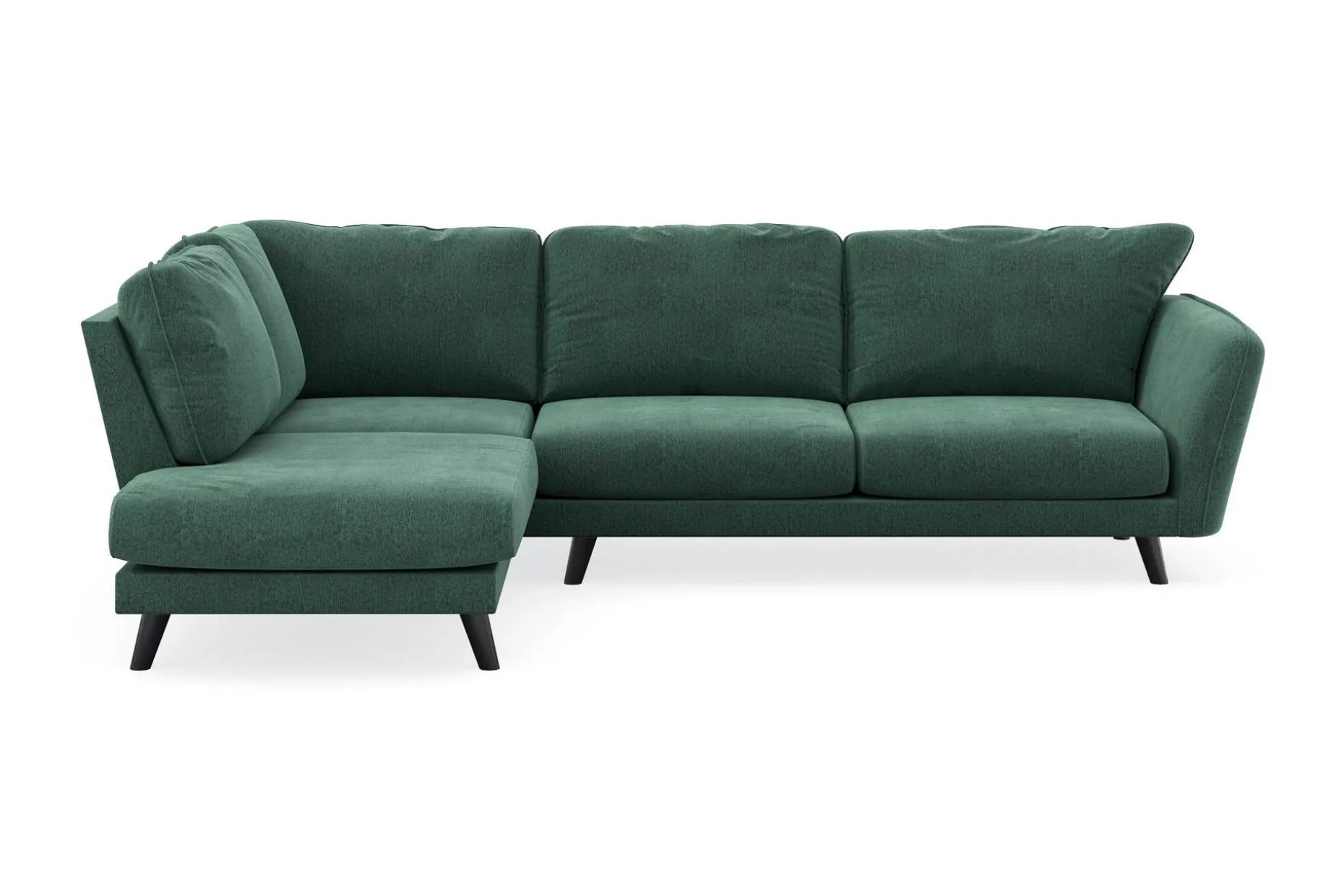 Trend Lyx 4-sits Vänstervänd L-formad Schäslongsoffa i Sammet