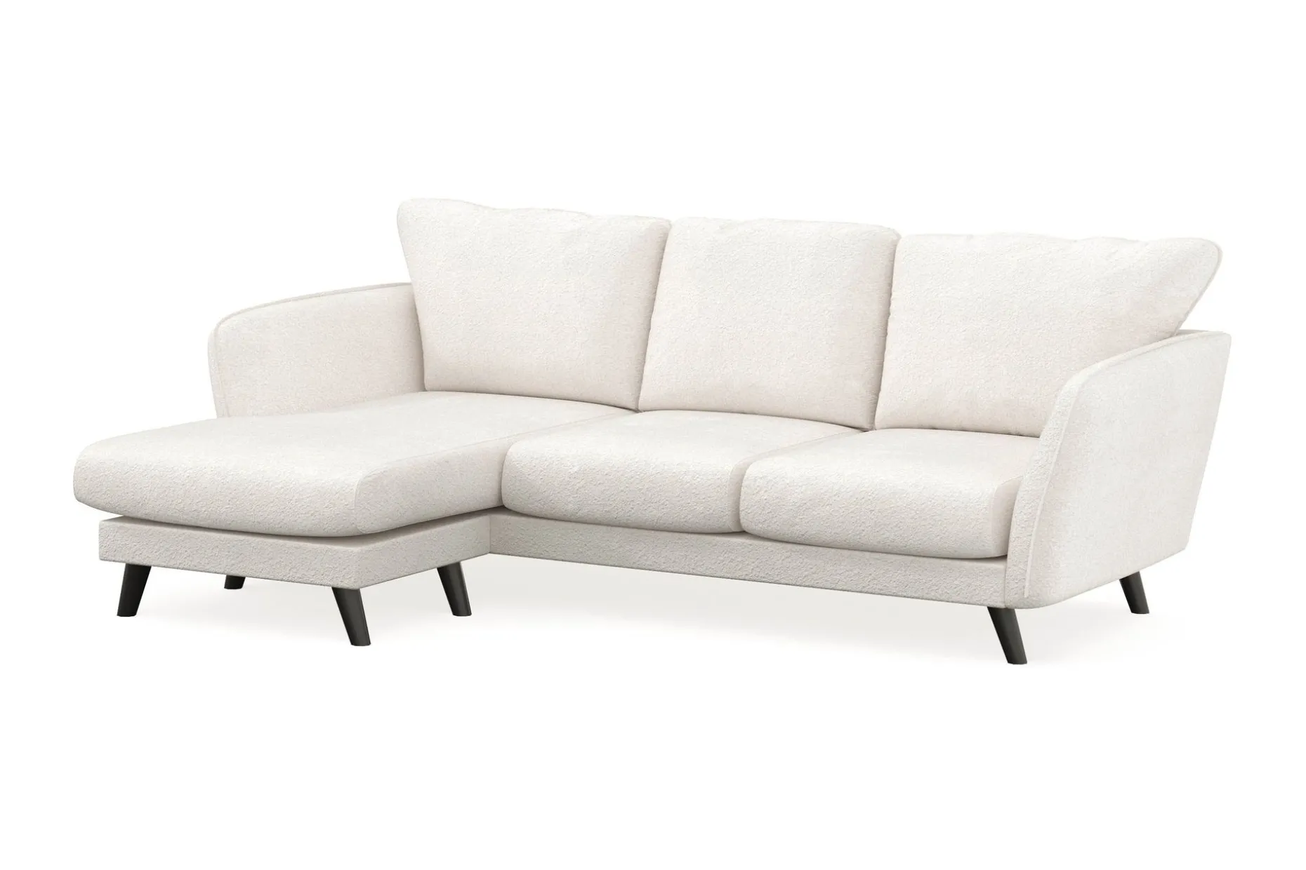 Trend Lyx 3-sits Vänstervänd L-formad Divansoffa i Bouclé