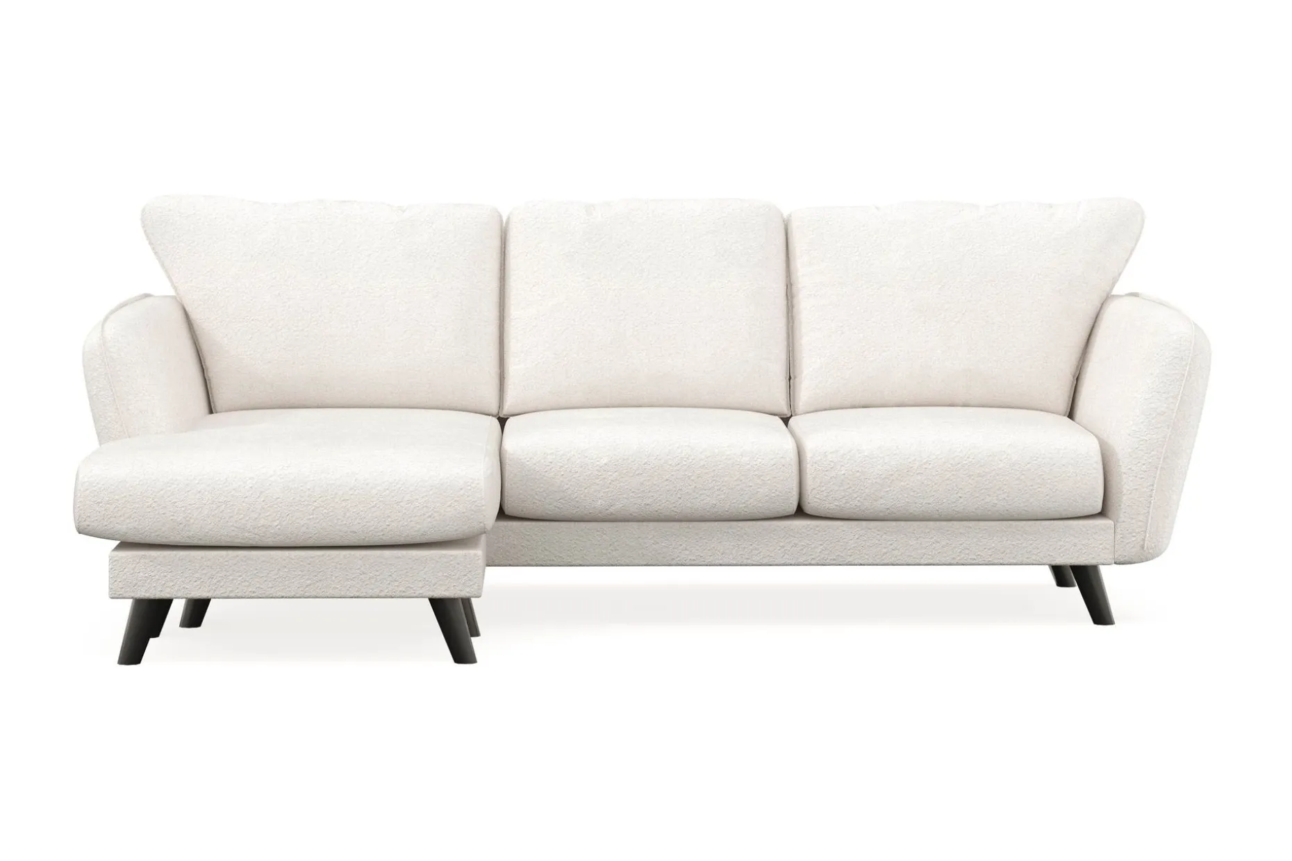 Trend Lyx 3-sits Vänstervänd L-formad Divansoffa i Bouclé
