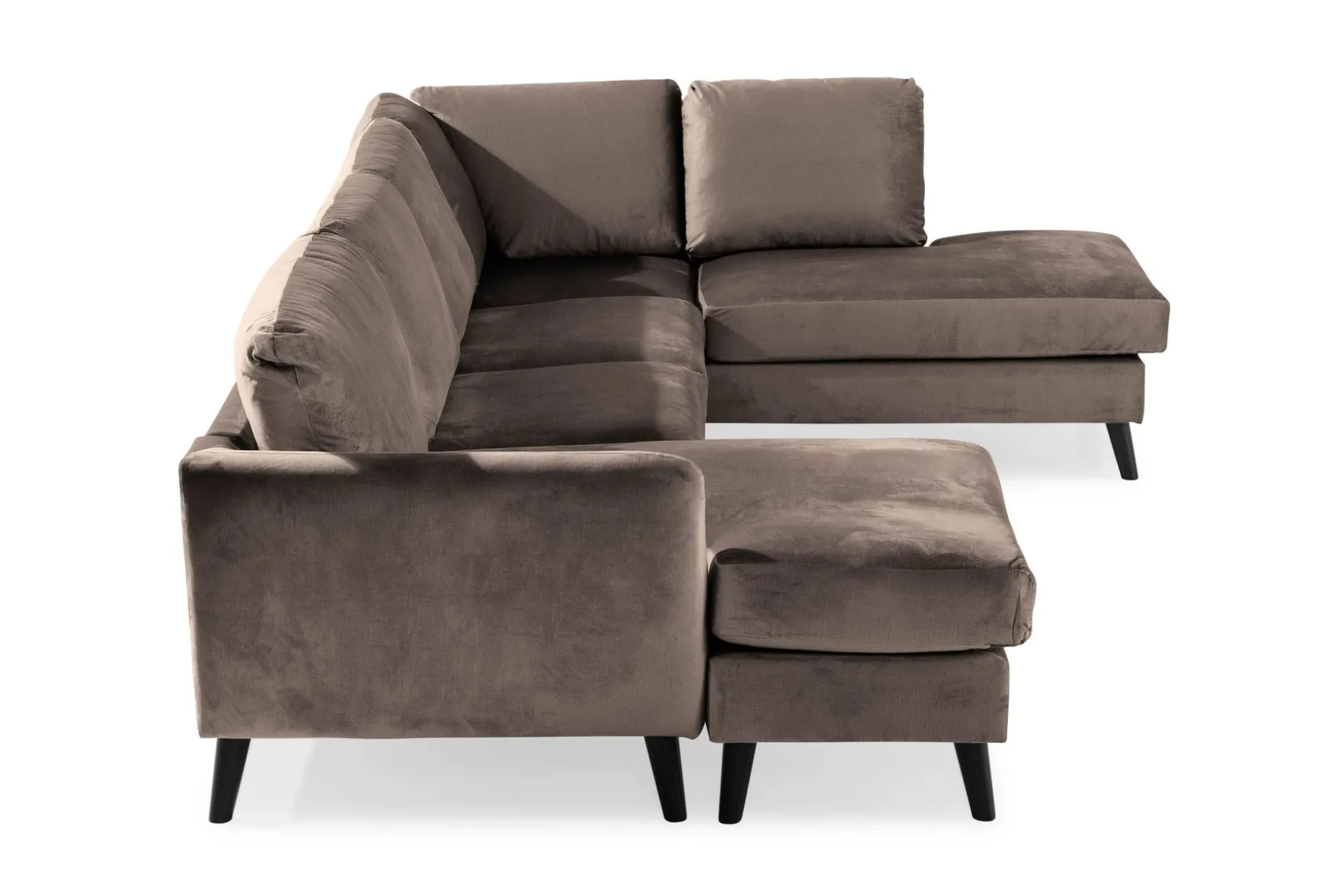 Trend 4-sits Högervänd U-formad Soffa med Divan och Schäslong i Sammet