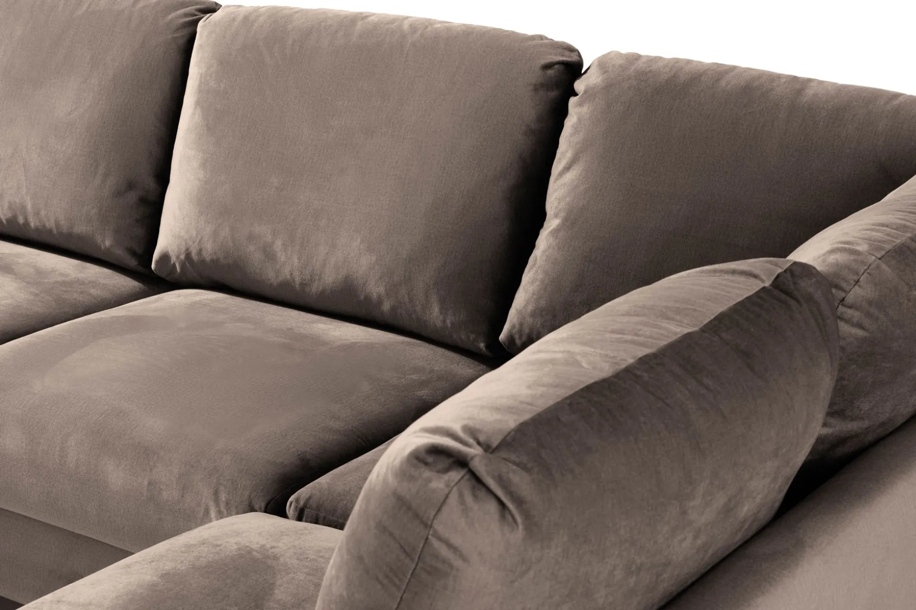 Trend 4-sits Högervänd U-formad Soffa med Divan och Schäslong i Sammet