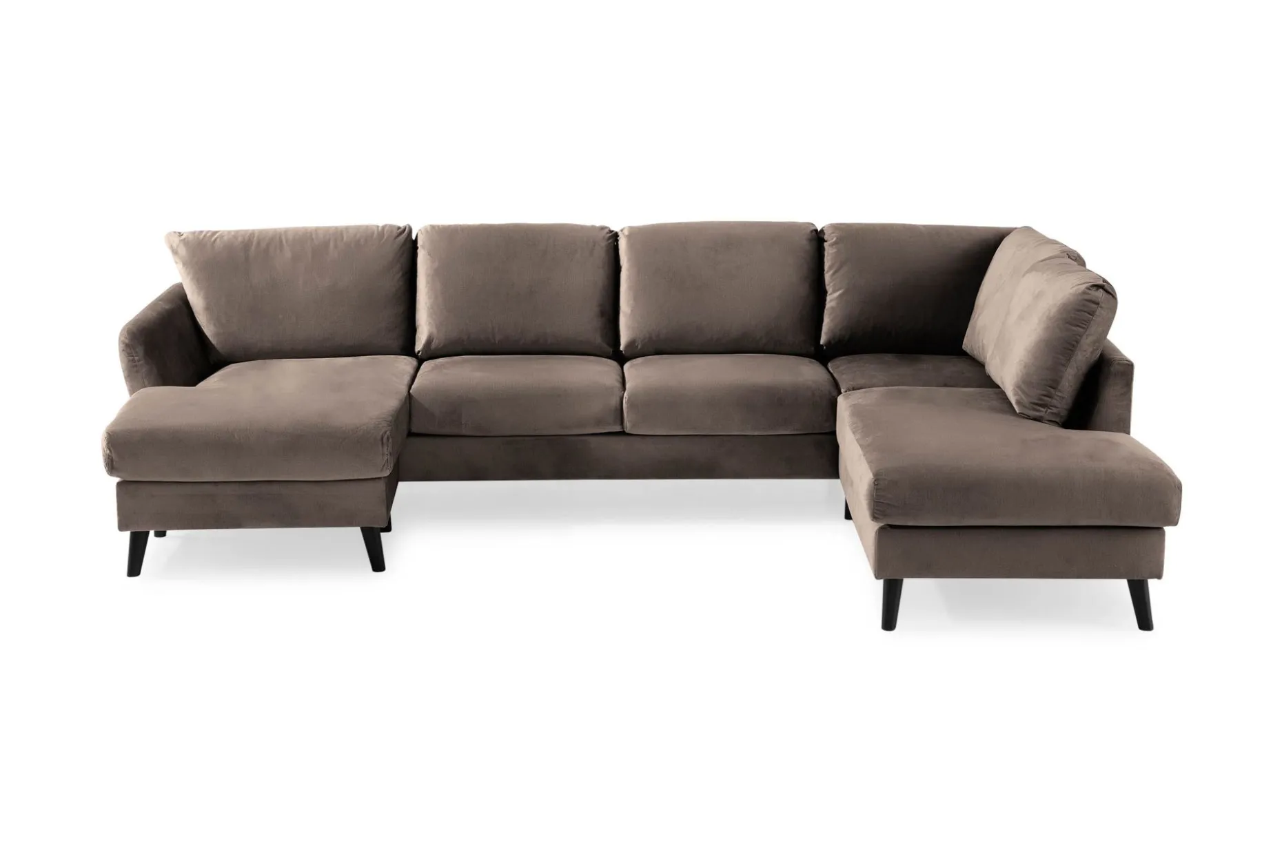 Trend 4-sits Högervänd U-formad Soffa med Divan och Schäslong i Sammet
