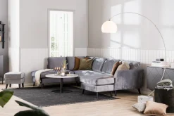Trend 4-sits Vänstervänd L-formad Schäslongsoffa i Sammet
