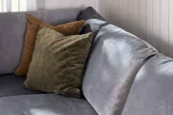 Trend 4-sits Vänstervänd L-formad Schäslongsoffa i Sammet