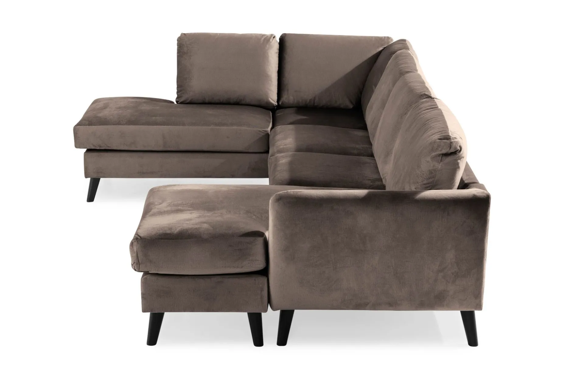 Trend 4-sits Vänstervänd U-formad Soffa med Divan och Schäslong i Sammet
