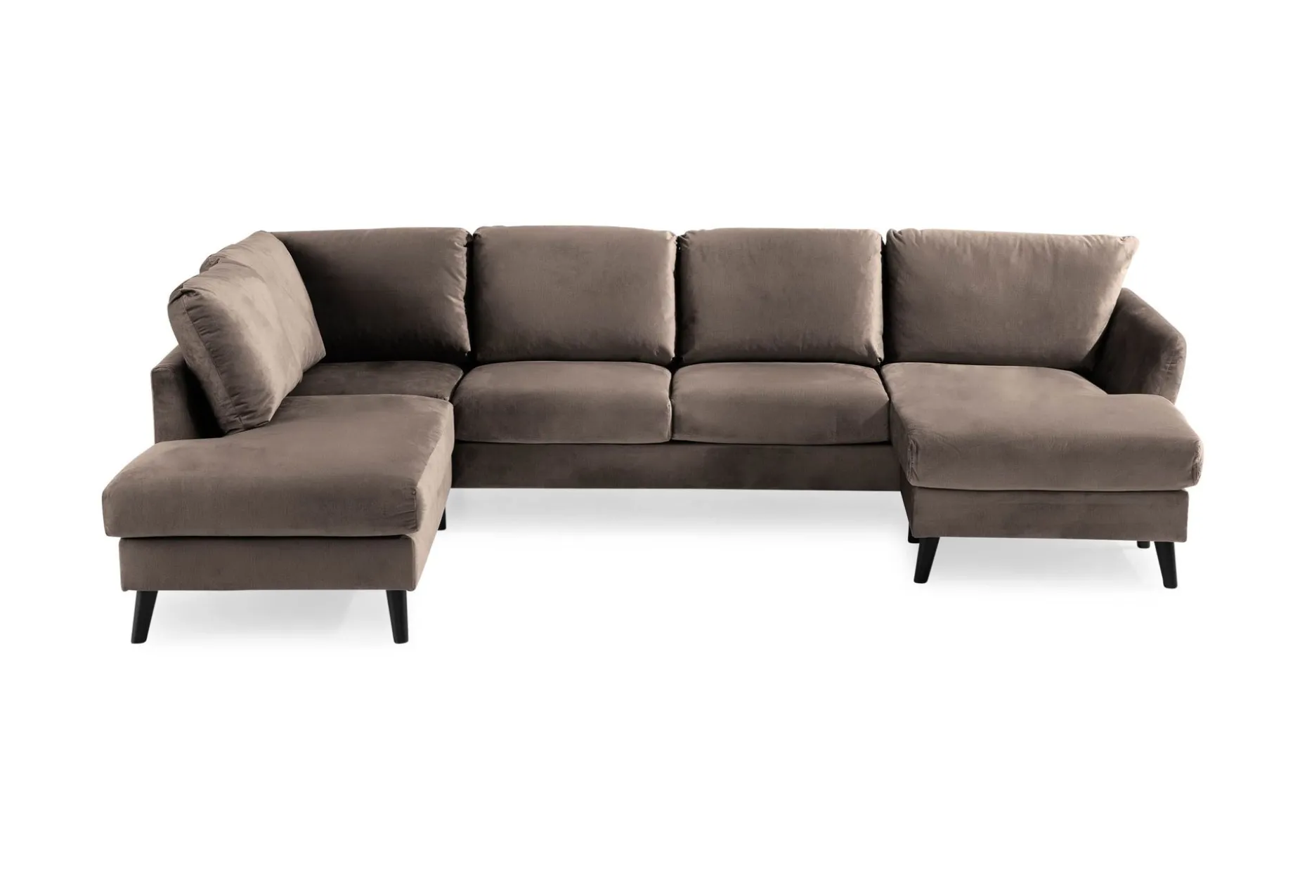 Trend 4-sits Vänstervänd U-formad Soffa med Divan och Schäslong i Sammet