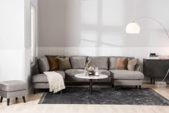Trend 4-sits Vänstervänd U-formad Soffa med Divan och Schäslong i Sammet