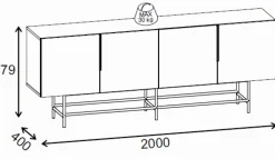 Truvia Konsol 200x77,9x40 cm