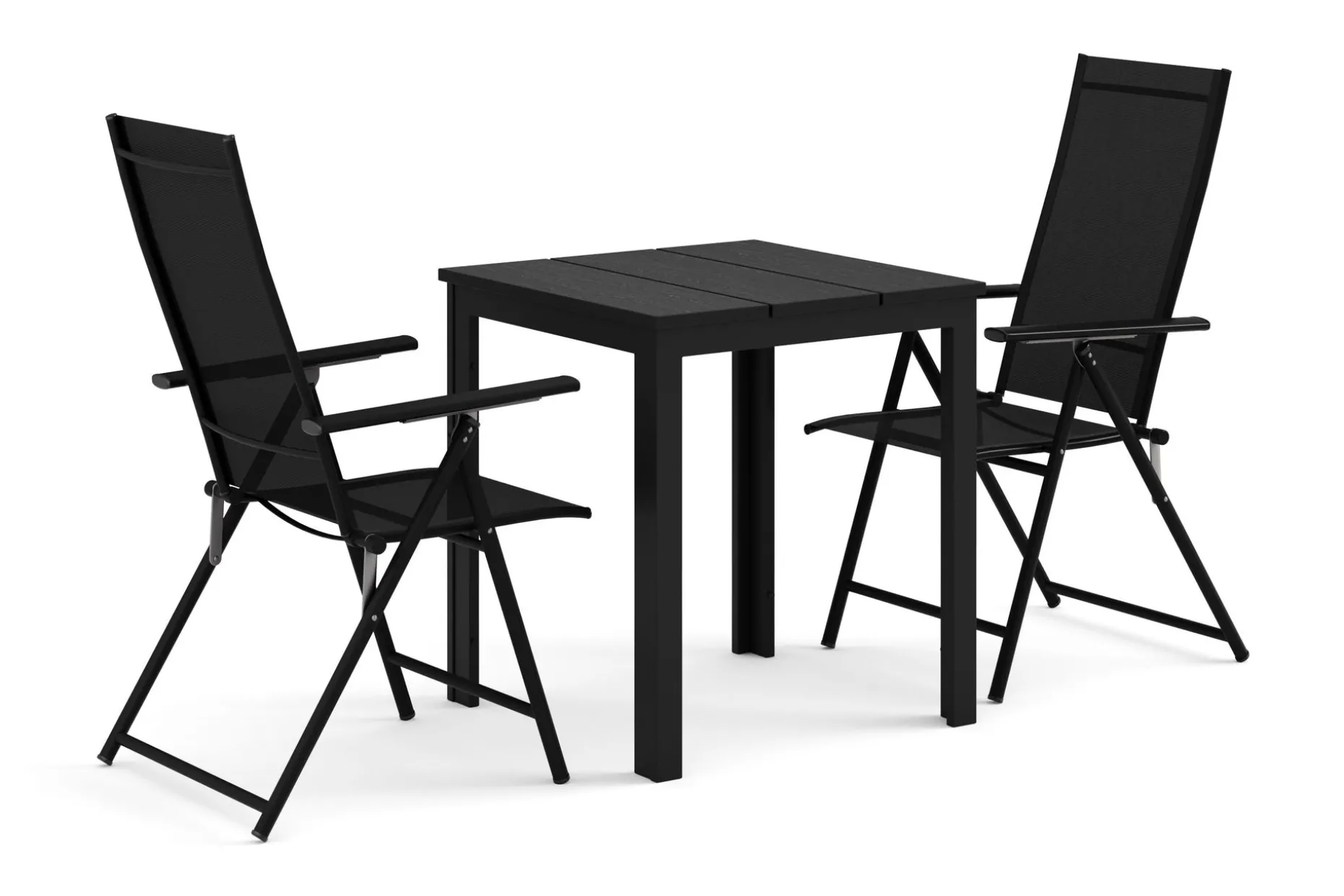 Tunis utomhus caféset 70x70 cm med 2 Sanna positionsstolar