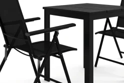 Tunis utomhus caféset 70x70 cm med 2 Sanna positionsstolar