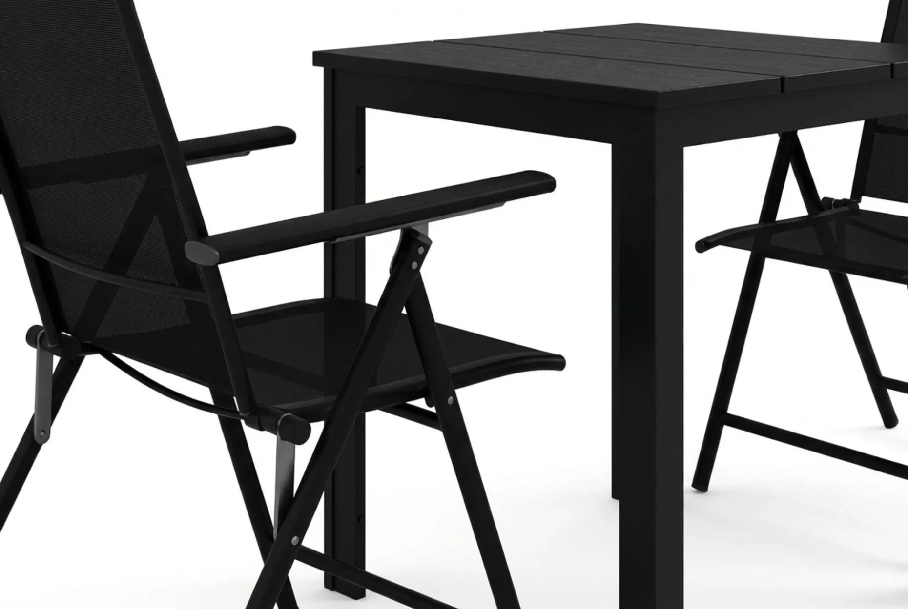 Tunis utomhus caféset 70x70 cm med 2 Sanna positionsstolar