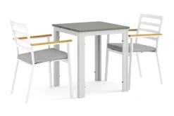 Tunis utomhus caféset 70x70 cm med 2 Oliver karmstolar