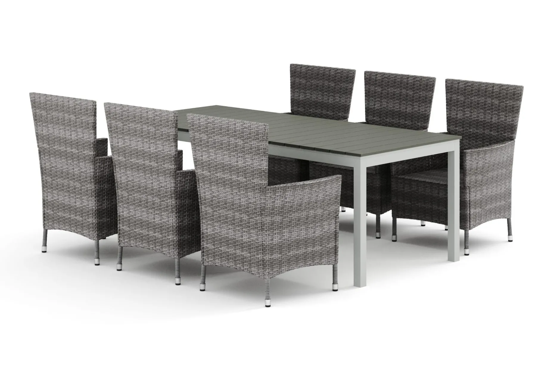 Tunis utomhus matgrupp förlängningsbart 205/305x90 cm med 6 Thor utefåtöljer