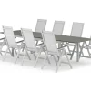 Tunis utomhus matgrupp förlängningsbart 205/305x90 cm med 8 Monaco Light positionsstolar