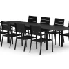 Tunis utomhus matgrupp förlängningsbart 205/305x90 cm med 8 Tunis stapelstolar
