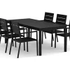 Tunis utomhus matgrupp förlängningsbart 205/305x90 cm med 6 Tunis stapelstolar
