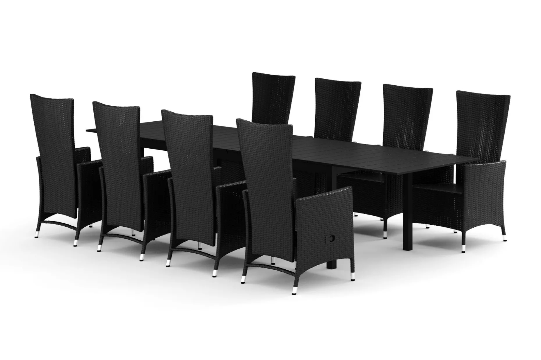 Tunis utomhus matgrupp förlängningsbart 205/305x90 cm med 8 Jenny matstolar