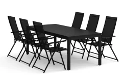 Tunis utomhus matgrupp förlängningsbart 205/305x90 cm med 6 Sanna positionsstolar