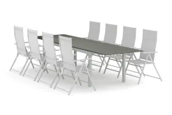 Tunis utomhus matgrupp förlängningsbart 205/305x90 cm med 8 positionsstolar