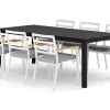 Tunis utomhus matgrupp 205x90 cm med 6 Oliver karmstolar med dyna