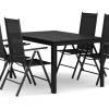 Tunis utomhus matgrupp 140x90 cm med 4 Maggie positionsstolar
