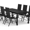 Tunis utomhus matgrupp 205x90 cm med 6 Maggie positionsstolar