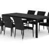Tunis utomhus matgrupp 205x90 cm med 6 Thor Light utefåtöljer