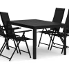 Tunis utomhus matgrupp 140x90 cm med 4 Sanna positionsstolar