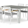 Tunis utomhus matgrupp 140x90 cm med 4 Oliver karmstolar med dyna