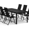 Tunis utomhus matgrupp 205x90 cm med 6 Sanna positionsstolar