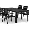 Tunis utomhus matgrupp 205x90 cm med 6 Tunis stapelstolar
