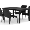 Tunis utomhus matgrupp 140x90 cm med 4 Thor Light utefåtöljer
